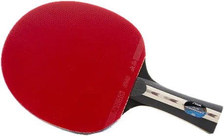 Pala de tenis de mesa montada, con goma roja