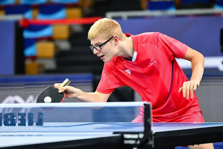 Félix Lebrun con su agarre de lapicero, Campeonato de Europa de Múnich 2022